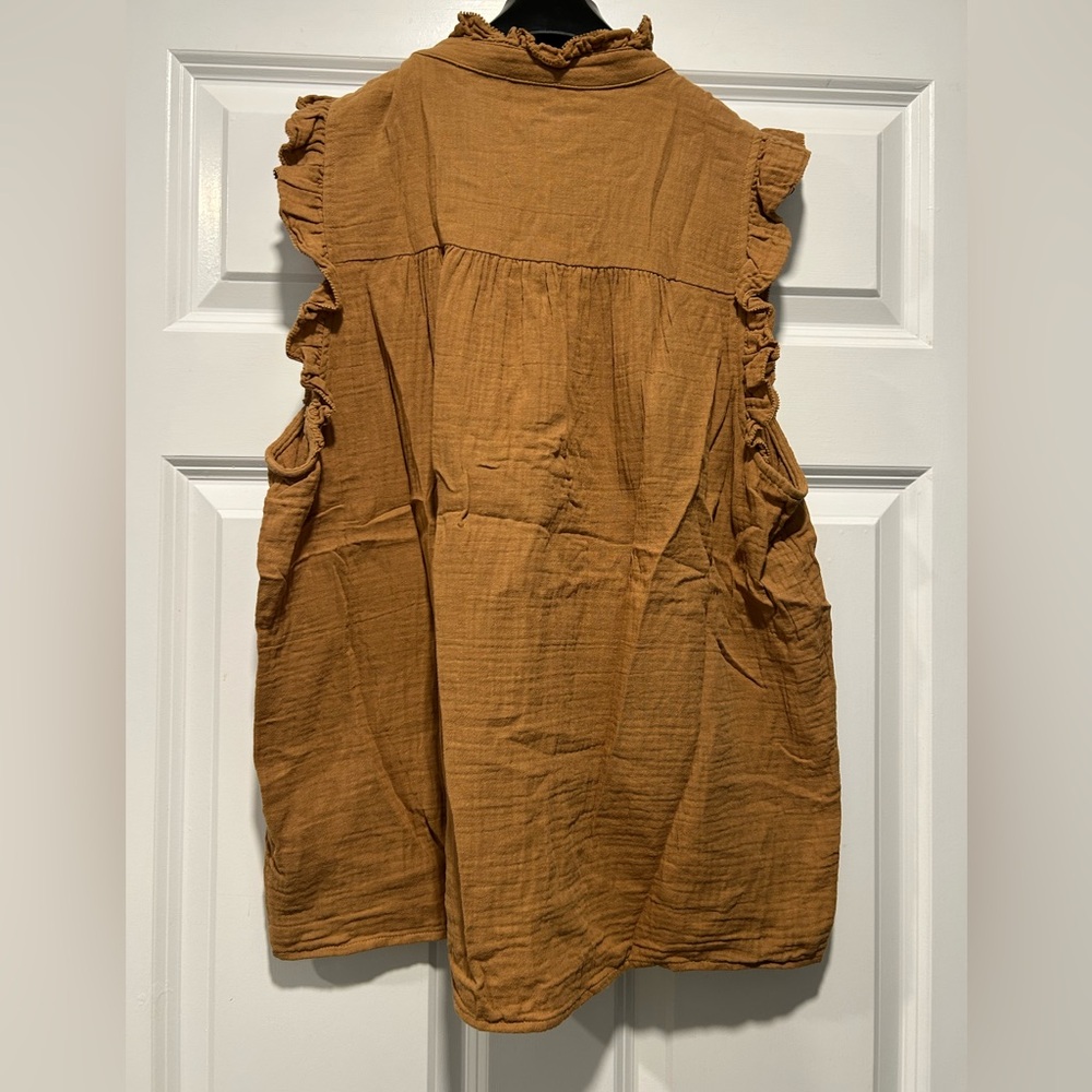 J. Crew Mustard Yellow Ruffled Blouse - Picture 3 of 4